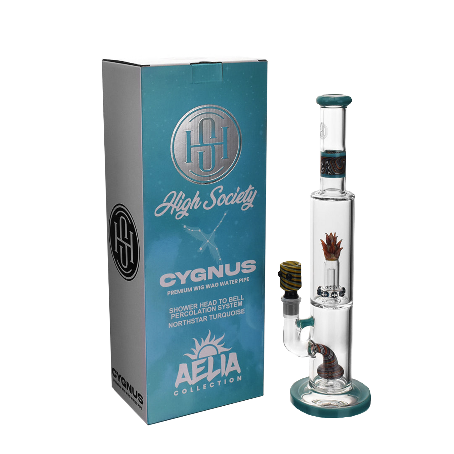 High Society | Cygnus Premium Wig Wag Waterpipe (Turquoise)