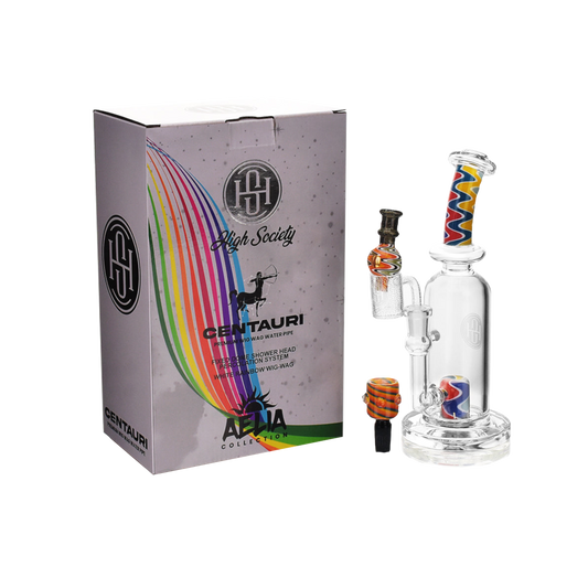 High Society | Centauri Premium Wig Wag Hybrid Pipe (White Rainbow)