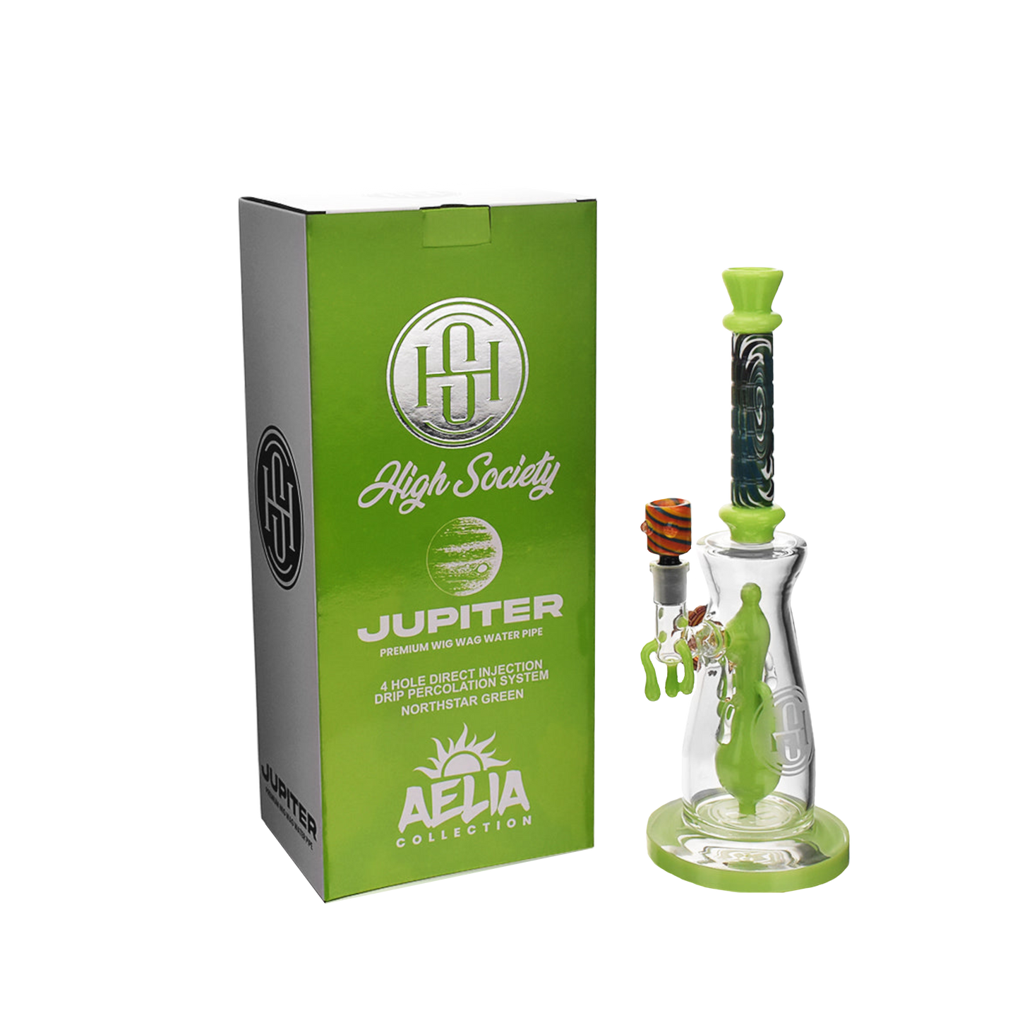 High Society | Jupiter Premium Wig Wag Waterpipe (Slime Green)