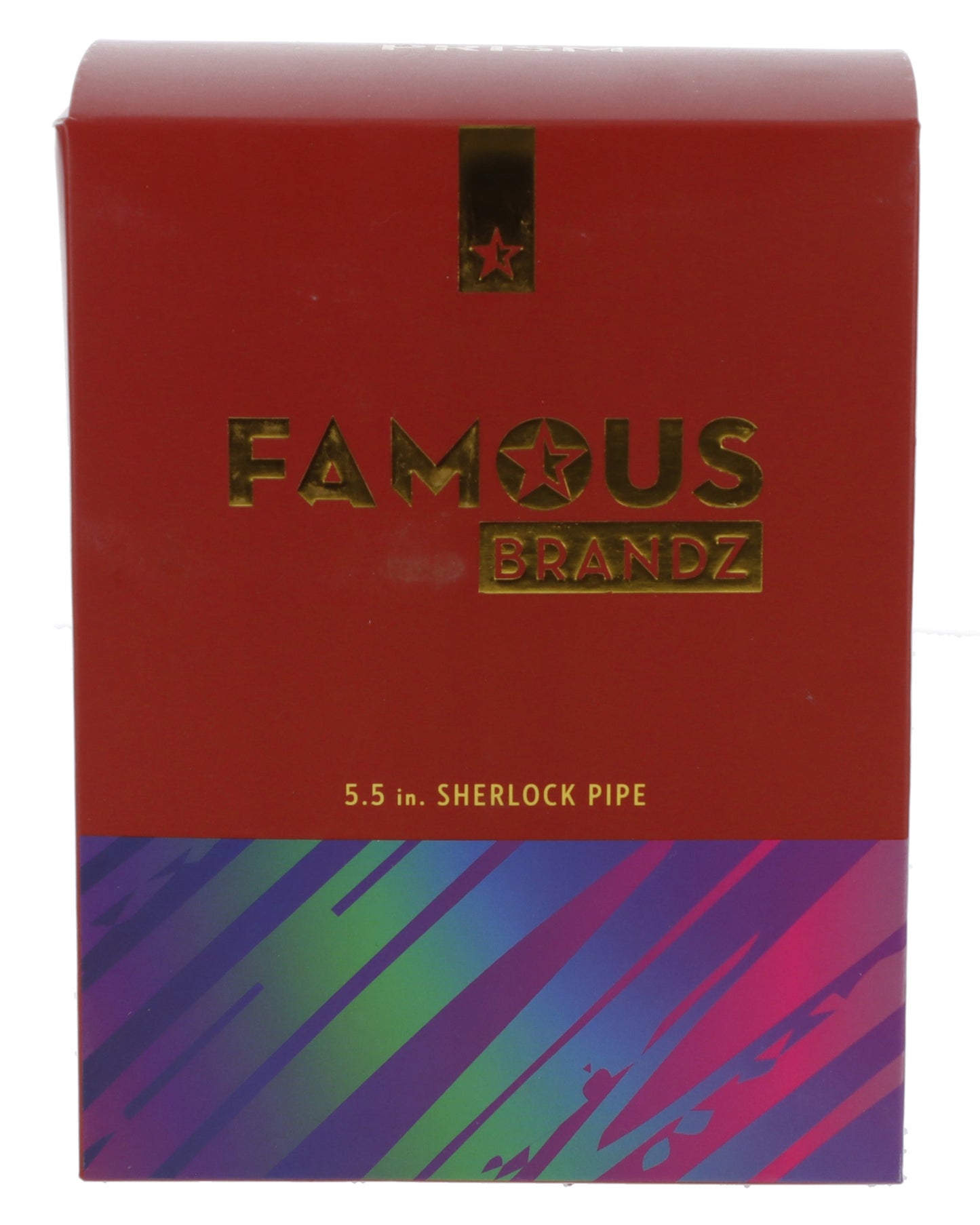 Famous X-Prism Fumed Large Sherlock Pipe-Rainbow-5in.